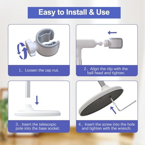 Heavy Duty Hair Dryer Stand, 360° Rotating, Adjustable Height - Image 5