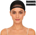 2PCS Black Wig Caps, Breathable Hair Net for Women Non Slip by PARTYTELLER