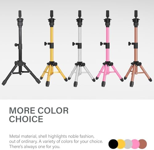 ZQIAN BEAUTY 25 Inch Wig Stand Tripod, Adjustable Mannequin Head Stand, Wig Head Stand for Training Heads And Canvas Block Head (Pink, Mannequin Head Not Included) - Image 6