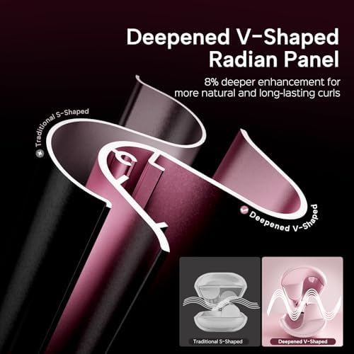 Crimper Waver Tool LENA S17S for Short to Medium Hair, Compact Styler with Titanium Barrel, Fast Heating, Adjustable Temperature, Anti-Scald Design, Auto Shut-Off, Negative Ions, Pink - Image 2