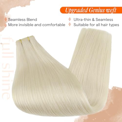 Full Shine Genius Weft Hair Extensions Human Hair 18 Inch 80G - Image 5