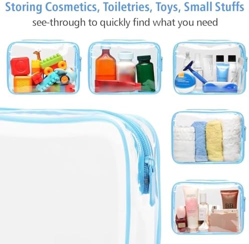 PACKISM TSA Approved Toiletry Bag - Clear Makeup Bag for Travel, Light Blue - Image 5