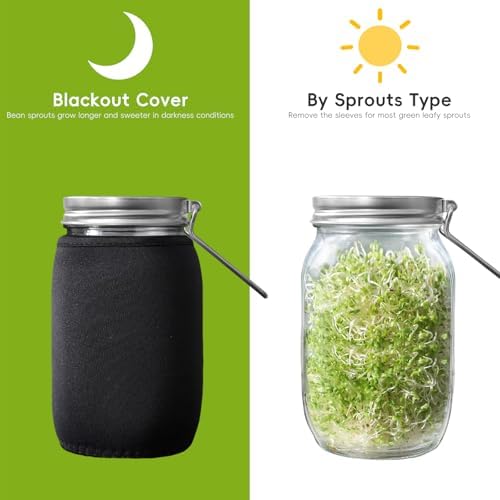 Sprouting Jar Kit-2Pack Wide Mouth Mason Jars with Mesh Sprout Lids，32 oz - Image 5