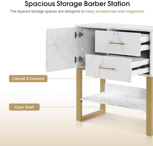 BarberPub Styling Station, Wall Mount Storage Cabinet 3185 (White) - Image 6