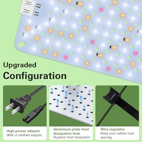 24W Full Spectrum Grow Lights Panel for Indoor Plants - Image 4
