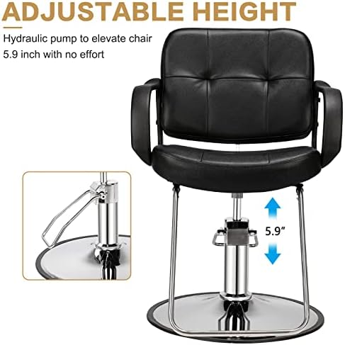 OmySalon Salon Styling Chair Heavy Duty for Stylist Hair Cutting, Hydraulic Barber Swivel Chair, Hairdressing Tattoo Beauty Spa Equipment - Image 4