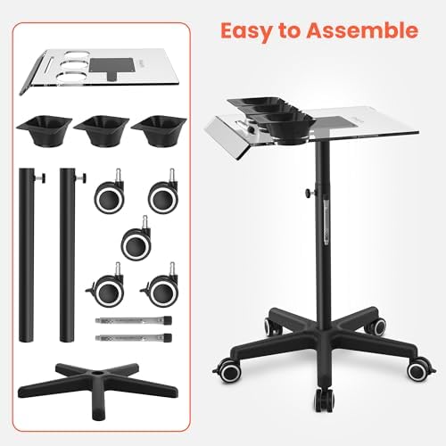 TASALON Adjustable Wheeled Salon Hair Color Station Cart - Image 4