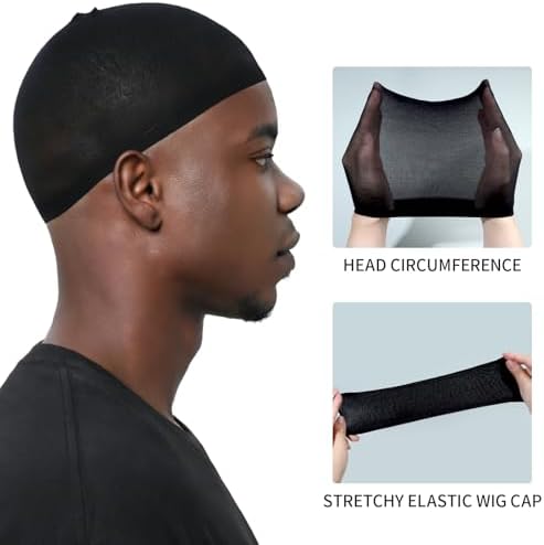 Fandamei Wig Cap for Men, 4PCS Black Hair Stocking Cap, Nylon Wig Caps Black, Hair Net for Men, Stretchy, Natural, Lightweight Wave Caps - Image 3