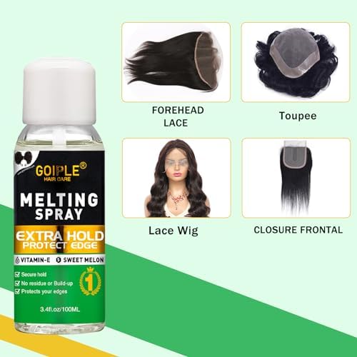 3.4 fl oz Lace Melting and Holding Spray Glue-Less Hair Adhesive for Wigs, Extra Hold Lace Melting Spray Adhesive Wig Spray for Closure Wigs Extensions, Wig Melting Spray Strong Natural Forming Hold - Image 6