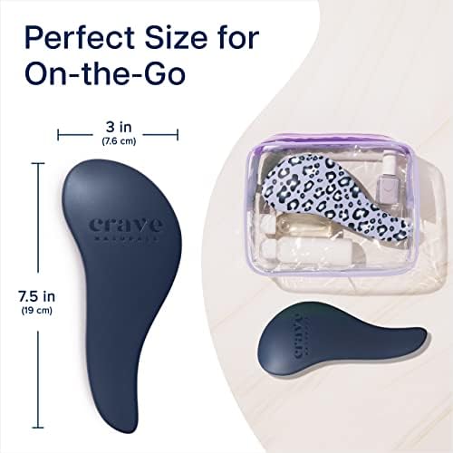 Crave Naturals Glide Thru Detangling Hair Brush for Adults and Kids - Detangler Hairbrush for Curly or Straight, Wet or Dry Hair - Gentle on Tangles Comb - Navy Blue and Blue Cheetah (Pack of 2) - Image 6