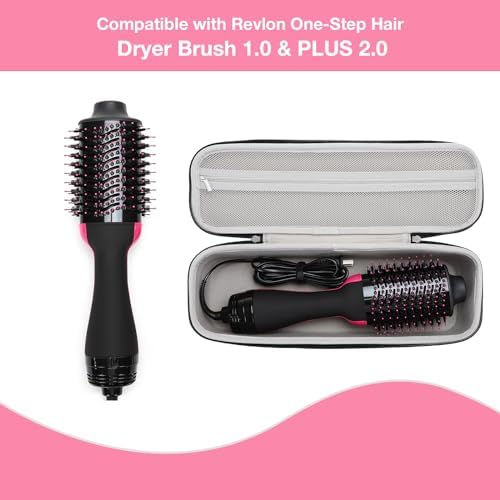 MOSISO Hard Travel Case Storage Bag Compatible with Revlon One-Step Hair Dryer Brush 1.0 & Plus 2.0, EVA Carrying Case Cover Protective Hard Shell Sleeve with Hot Air Brush Pouch, Black - Image 3