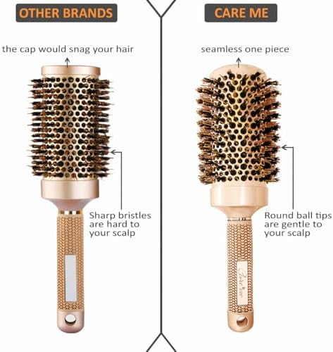 Professional Blow Dry Boar Round Brush for Straightening, Styling & Curling Shoulder-Length Hair, 1.7" Ceramic Barrel, 2.8" with Bristles - Image 4