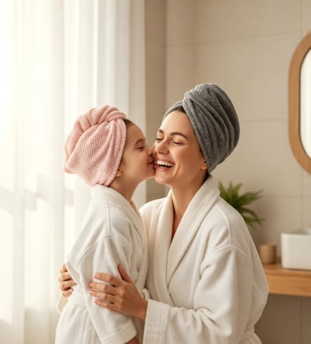 Lumimi Microfiber Hair Towel Wrap for Women, 3 Pack 3 Colors C - Image 6