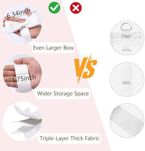 3 PCS Bow Holder for Girls Hair Bows, Ribbon Hair Clip Oraganizer Hair Barrettes Storage for Women,Wall Hanging Alligator Clip Hair Accessories Organizer Bedroom College Dorm Decor (White) - Image 3