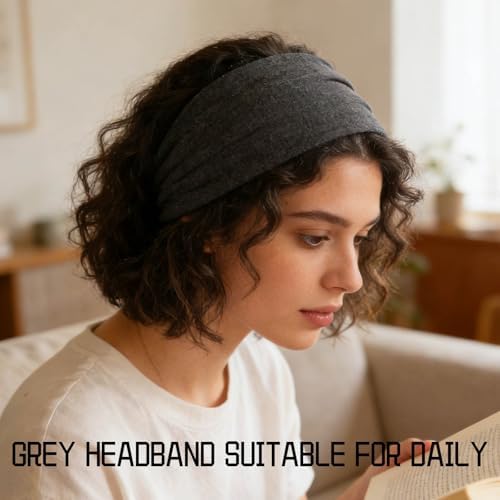 Olbye Wide Boho Headbands Floral Stretch Head Wraps Turban Knotted Yoga Hairbands Workout Hair Accessories for Women 4Pcs (Daily, 9.4 * 5.9'') - Image 7