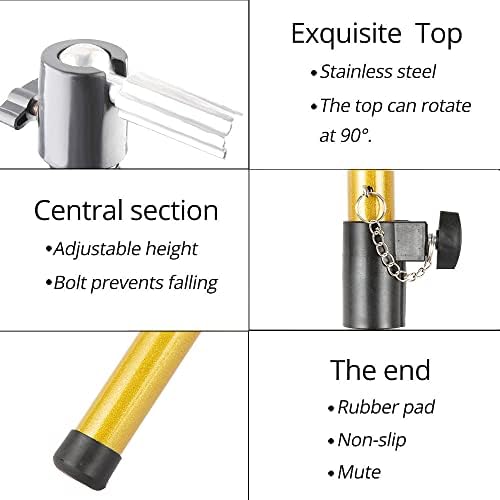 Heavy Duty Wig Stand Tripod - 55 Inch Mannequin Head Stand Wig Head Stand Adjustable Wig Tripod Stand for Styling (Golen,Mannequin Head Not Included) - Image 5
