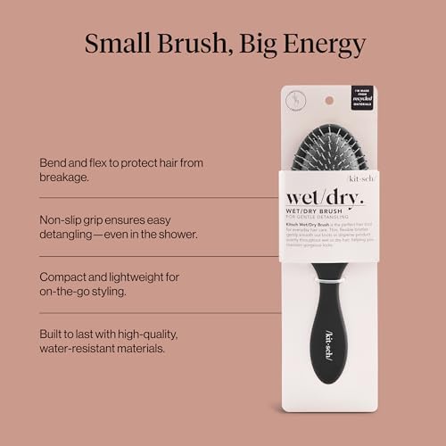 Kitsch Wet Dry Brush Detangler – Hair Brush for Women - Flexi Black - Image 4
