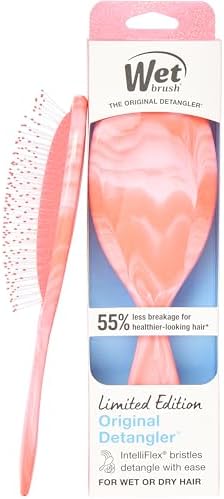 Wet Brush Original Detangler Hair Brush, Flexible Bristles Gently Detangle All Hair Types, Works on Wet or Dry Strands, Ergonomic Handle, Reduces Breakage, Limited Edition, Summer Treat Strawberry by WetBrush