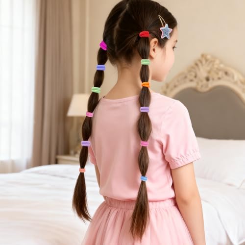 500pcs Baby Hair Ties, Toddler Hair Ties for Girls, Kids Seamless Elastic Hair Bands, 1 Inch No Metal Ponytail Holders, Soft Cotton Hair Accessories, 30 Assorted Colors, Durable & Pain-Free - Image 5