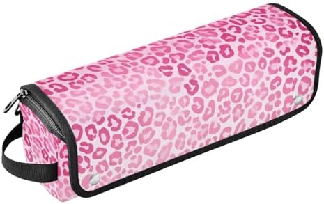 Hair Tools Travel Bag with Heat Resistant Mat Detachable 2-in-1 Curling Iron Travel Case Hot Tools Organizer for Straightener Flat Iron Gradient Pink Leopard Print by WelcometoElliTarr