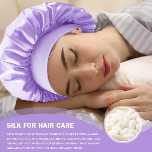 Satin Silk Bonnet for Hair, Double Layer Sleep Cap for Men & Women - Image 4
