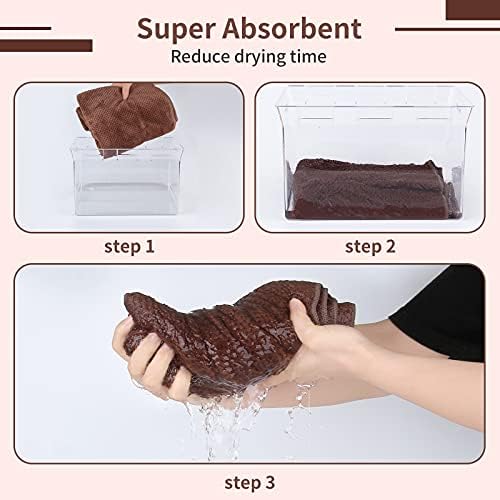 Microfiber Hair Towel Quick Dry Hair Towel Hair Drying Towels Suitable for All Kinds of Hair Ultra Absorbent Long and Thick Hair 19X39inch Dark Brown (1pcs) - Image 7