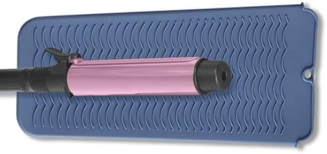 Heat Resistant Silicone Hair Iron Mat, Portable Hot Hair Tools Pad Travel Organizer Pouch for Curling Irons, Flat Irons, Hair Straightener and Hair Styling Tools (Blue) - Image 2
