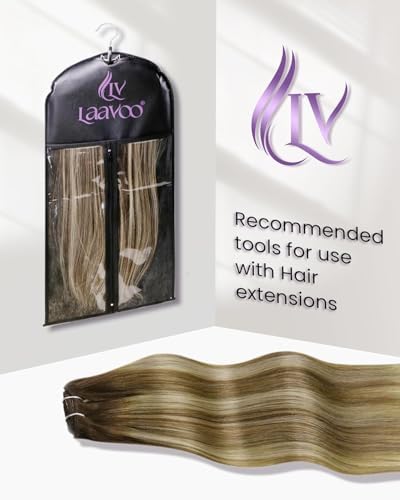 LaaVoo Clip in Human Hair Extensions Real, 22inch 5pcs 80g - Image 4