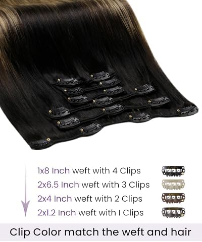 LaaVoo Clip in Hair Extensions Real Human Hair Gentle on Natural Hair Soft - Image 2