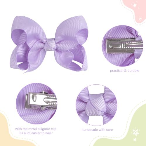 JOYOYO 40Pcs 3" Hair Bows Alligator Clips Grosgrain Ribbon Big Bows Clips For Girls Toddlers Kids Children - Image 3