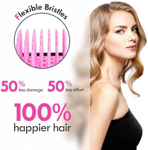 4 Pack Vented Detangling Hair Brush - Detangler Hairbrush with Soft Bristles for Effortless Tangle Free - Ideal for Wet Dry or Curly Damaged Hair for Women Men Kids - Image 3