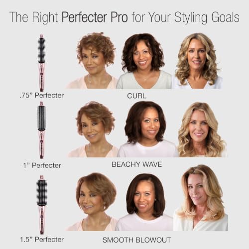 CALISTA Perfecter Heated Round Brush, Waves & Shoulder Hair, 1", Rose Gold - Image 5