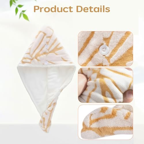 2-Pack Microfiber Hair dring Towel | 50% Faster Drying, Ultra Absorbent & Frizz Control | for Long/Curly Hair | 16 * 26" Large Size | Travel Gym Home Use(Yellow,Green) - Image 4
