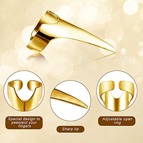 Hicarer 10 Pcs Adjustable Finger Claw Hair Parting Braid Ring Halloween Cos - Image 2