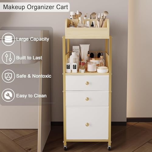Makeup Organizer Cart with Drawers Make Up Organizers for Vanity - Image 5
