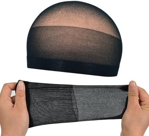 4 Pcs Wig Caps Stretchy Nylon Wig Stocking Caps for Women and Kids (Black) - Image 3