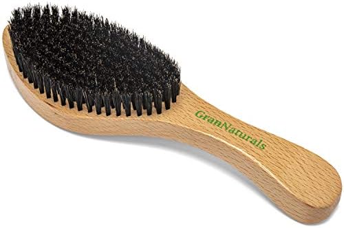 GranNaturals Medium Wave Brush & Smoothing Hair Brush - Curved Boar Bristle Hairbrush for 360 Waves & Slick Back Brush - Image 4