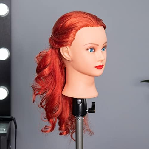 20-22" Female 100% Human Hair Mannequin Head for Hairdresser - Image 2