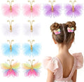 10Pcs Mini Butterfly Hair Bows for Girls Rhinestone Moving Hair Clips by Paderison