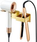 Hair Dryer Holder Wall Mounted, Hair Straightener Holder Metal, Adhesive Blow Dryer and Hair Straightener Holder, Bathroom Bedroom Hair Tool Organizer for Flat Iron,Curling Iron,Hairdryer (Gold) by WelcometotheXILIMEN
