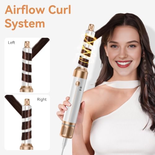 7 in ONE Hair Dryer Brush, Powerful Blow Dryer Brush with Air Curler for Hair, Brush Blow Dryer with Diffuser, Ionic Hot Air Brush Fast Dry, Volumize, Curls, Straight, Hair Styling Tools 100-120V - Image 3