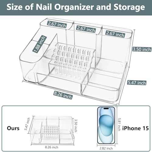 CGBE Acrylic Nail Drill Holder, 28 Holes Transparent Nail Desk Organizer - Image 5