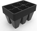 Gardzen 30 Pack 6-Cell Seed Starting Tray for Seedlings, Plant Starter Trays with Drainage Holes for Seed Germination, 5.4x3.7 inches, Black by Gardzen