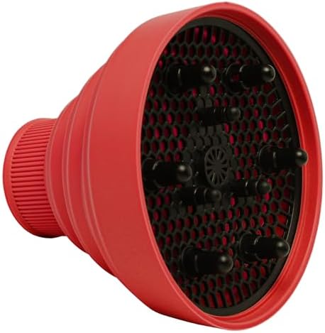 Universal Collapsible Hair Dryer Diffuser Attachment-Foldable Portable Travel and Easy Storage Hair Diffuser Fit Most Hair Dryers with Nozzle Diameter D-1.575Inch to 1.968 Inch (4-5cm)- Red - Image 2