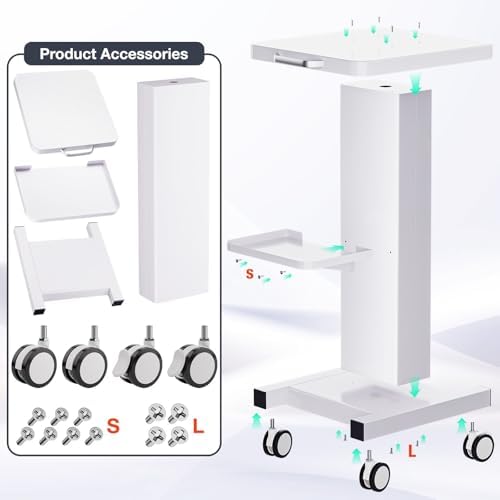 Noverlife Esthetician Trolley Cart, 220lbs Load, Beauty Salon Trolley Stand - Image 5