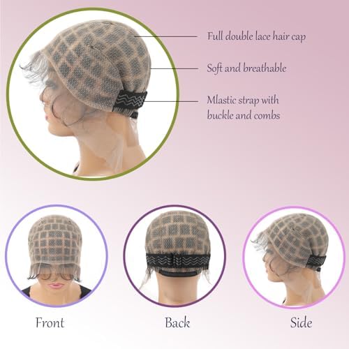 Braided Wigs Cap With Baby Hair Double Full Lace HD Wig Cap for Crochet Braids Wig Cap with Natural Knots Breathable Lace Wigs Caps for Making Wig Glueless Crochet Wig Caps (113knots) - Image 4