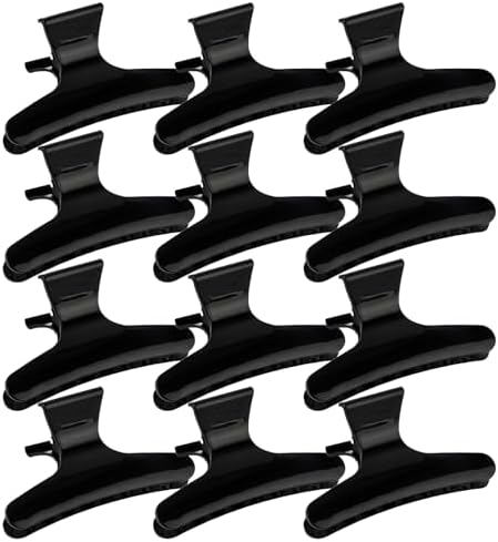 Ondder Hair Clips for Styling Sectioning Black Butterfly Hair Clips Clamps Claws Pro Salon Hair Clips for Cutting, Styling, Sectioning, Coloring Hair styling Clips Butterfly Clips Hair Accessories for by Ondder