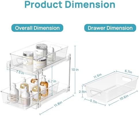 Vtopmart 4 Pack Pull Out Bathroom Under Sink Organizer (S-Standard) - Image 2