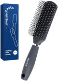 RHOS Hair Brush for Men - Detangler Hair Brush for Styling/Massage - Nylon Bristles for Wet & Dry Hair, Bangs, Thin, Short Hair - Gray by RHOS