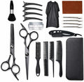 Hair Cutting Scissors & Shears Kit - 20-Piece Professional Hairdressing Tools Set for Barber Salon Home Thinning Scissors, Straight Razor, Comb, Clips, Cape, Hair Styling & Trimming for Men Women Kids by XWKJLIE